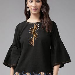 KALINI Bell Sleeve Cotton Top-42