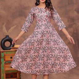 HEARTLOOM HEARTLOOM Women Printed Pure Cotton A-line Kurta-image-41