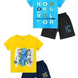 FRENCH KLEIDER Boys Printed T-shirt with Shorts-image-58