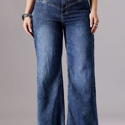 Miss Chase A+ Women Wide Leg High-Rise Light Fade Stretchable Jeans-image-92