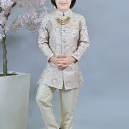 ahhaaaa Boys Embroidered Sherwani Set-picture-11
