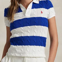 Polo Ralph Lauren Colourblocked Printed Polo Collar Regular Fit Cotton T-Shirts-picture-3