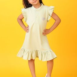 Anthrilo Flutter Sleeve Fit & Flare Dress-0