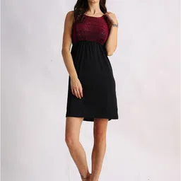 lola  dola Lola Dola Women Embellished Sequined Above Knee Fit and Flare Dress-picture-2