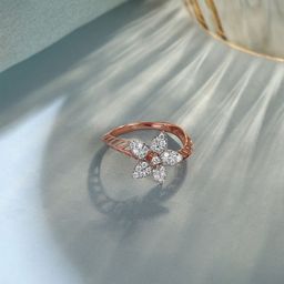 Mia by Tanishq Women Sparkling Petals 14KT Gold Finger Ring Diamond 1.92g-image-60