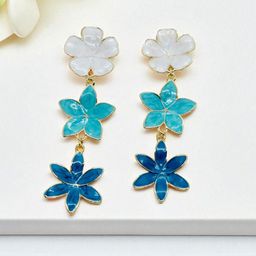 AVANT-GARDE PARIS Gold-Plated Enamelled Floral Dangle Drop Earrings-image-10