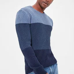 Trendyol Men Self Design Round Neck Cotton T-Shirt-image-44