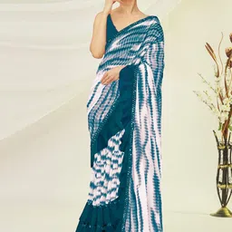 limtd Tie and Dye Pure Georgette Block Print Saree-picture-54