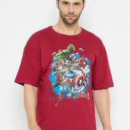 Wear Your Mind Men Avengers Printed Pure Cotton Raw Edge T-shirt-image-71
