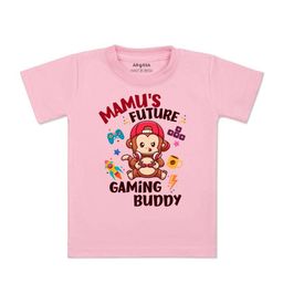 Arvesa Kids Printed V-Neck Applique T-shirt-image-81