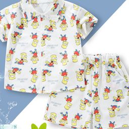 YK Boys Printed Short Sleeves Shirt With Shorts-image-112