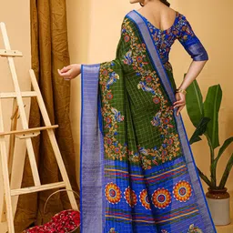 Anouk Rustic Kalamkari Zari Block Print Saree image 5
