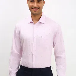 Allen Solly Men Spread Collar Micro Ditsy Printed Cotton Slim Fit Formal Shirt-image-81