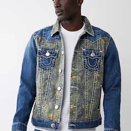 True Religion Men Denim Jacket with Embroidered-18