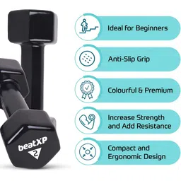 HackerX 2 Pieces Fixed Weight Dumbbells - 2 kg Each image 2