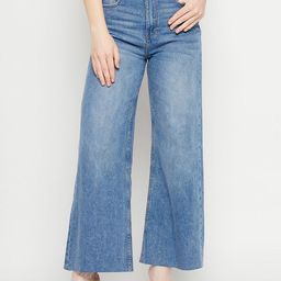 Madame Women Wide Leg Light Fade Cotton Jeans-image-43