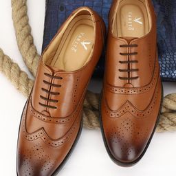 Varito Men Leather Formal Brogues Shoes-image-89