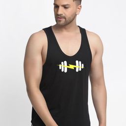 Friskers Men Printed Round Neck Gym Vests-18