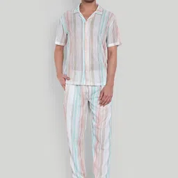Stysure Unisex Mesh Detail Striped Co-ord Set-picture-32