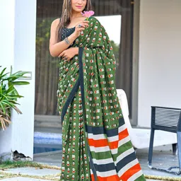 Anouk Ethnic Motifs Printed Pure Cotton Saree-picture-38