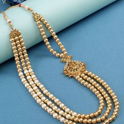 JIYANSHI FASHION Men Gold-Plated Artificial Stones Studded & Beaded Layered Jewellery Set-15