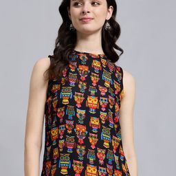 THE FAB FACTORY Women Printed Crepe Regular Top-image-68