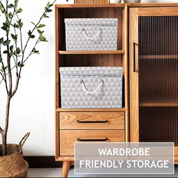 Aura Grey & White Multipurpose Large Storage Box With Lid & Handle image 5