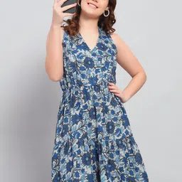 Deewa Floral Print Fit & Flare Midi Dress-picture-38