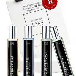EM5 Unisex Set Of 4 Imagination, Opulent Patchouli, V dylan & Shadow Play EDP - 15 ml Each image 4