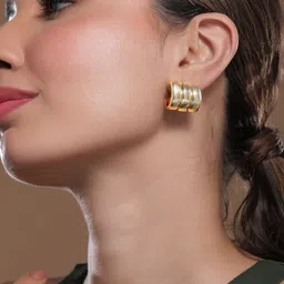 Rubans Gold Plated Waterproof Demi-Fine Classic Studs Earrings-16
