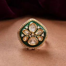 Voylla Kundan Elegance Regal Enamel Ring-picture-19