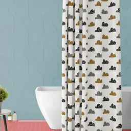 ArtzFolio White & Black Abstract Printed Waterproof Shower Curtain-image-82