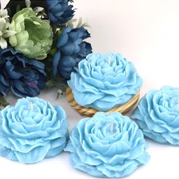 Shraddha Creation Blue 4 pieces Pillar Candle-19