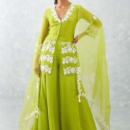BAESD Women Floral Embroidered A-Line Kurti with Palazzo & Dupatta-10