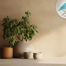 THE QUIRKY HOME White & Blue Printed A Feathered Friend Decorative Ceramic Wall Plate-48