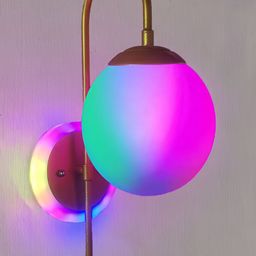 Raptors Gold-Toned & White Metal Spherical Shaped Wall Lamp-image-39