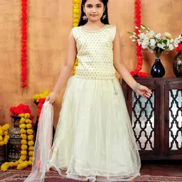 BAESD Girls Embellished Sequinned Ready to Wear Lehenga & Blouse With Dupatta-image-21