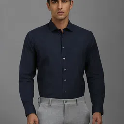 Louis Philippe Men Slim Fit Spread Collar Solid Cotton Formal Shirt-picture-45