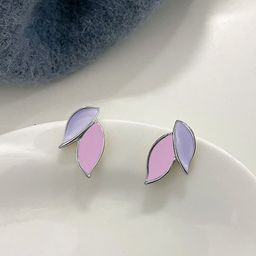 FIMBUL Silver-Plated Antique Leaf Shaped Studs-39