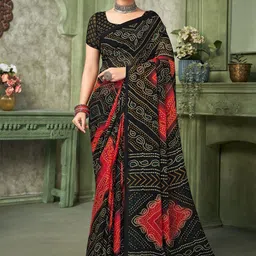 Pandadi Saree Bandhani Poly Chiffon Bandhani Sarees-picture-12