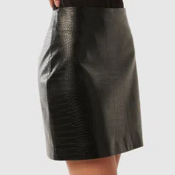Forever New Self Design Straight Mini Skirt-image-117