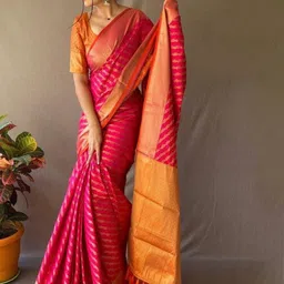 all about you Woven Design Zari Pure Silk Patola Saree-picture-15