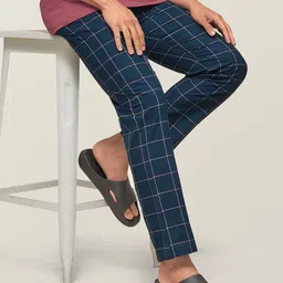 XYXX Checked Cotton Lounge Pants-image-24