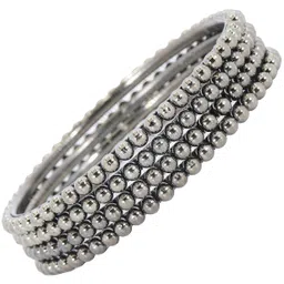 ZULKA Set Of 8 Linked With Ball Chain Kada Bangles image 4