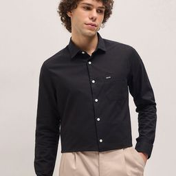 THE BEAR HOUSE Men Spread Collar Solid Cotton Tailored Fit Formal Shirt-image-75