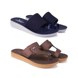 BERSACHE Women Pack Of 2 One Toe Flats-picture-15