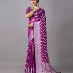 NIRMAL CREATION Woven Design Zari Saree With Blouse Piece-picture-41
