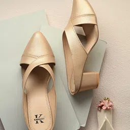 KARADDI Women Solid Pointed Toe Open Back Comfort Mules-46