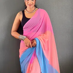 DIVASTRI Ombre Pure Georgette Saree-picture-28