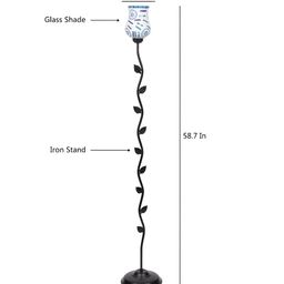 Devansh Black & Blue Glass Leaf FloorLamp-3